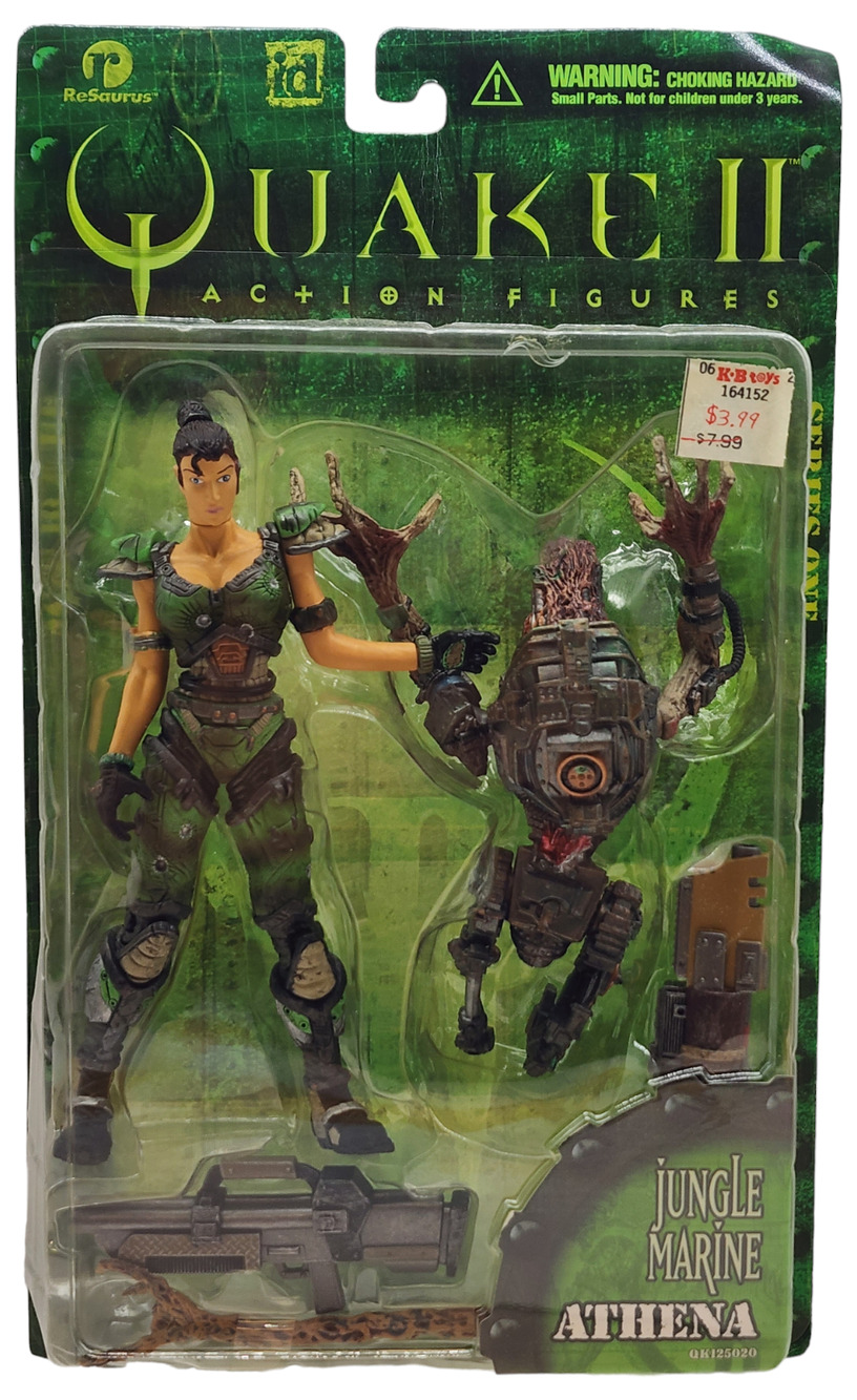 QUAKE II JUNGLE MARINE ATHENA ACTION FIGURE RESAURUS 1998 NEW SEALED !